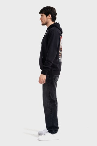 Oldskull Sweatshirt 'Tokyo Skyline Manga Graphic' in Black