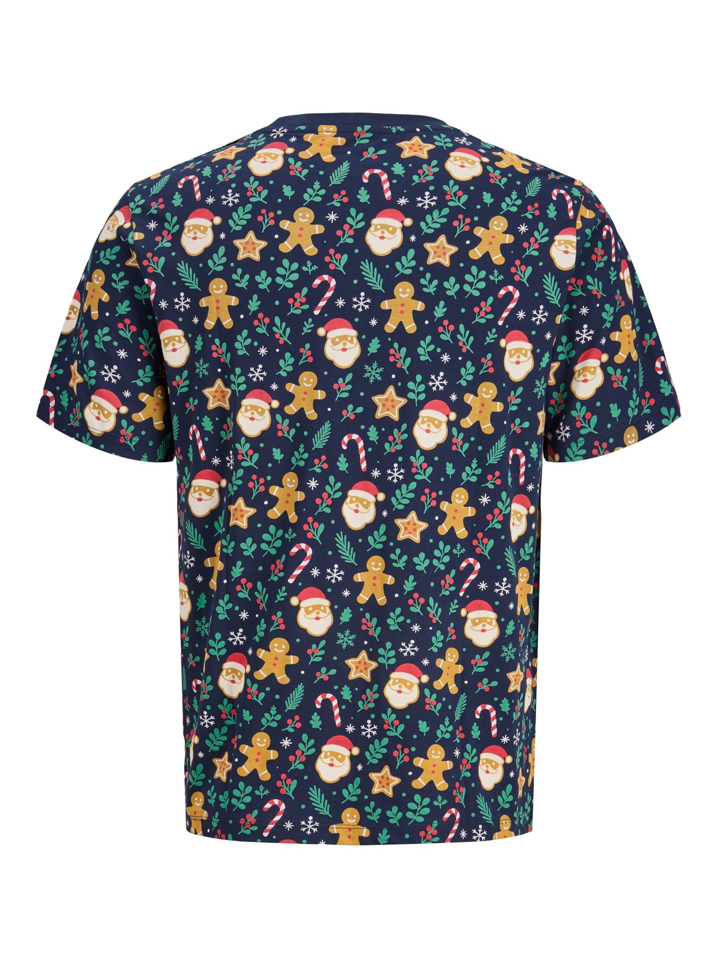 JACK & JONES Póló 'JJBell Xmas' - kék