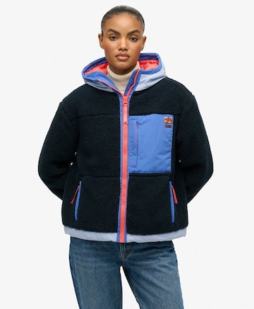 Superdry Fleece jas 'Die Vintage Sherpa' in Blauw: voorkant