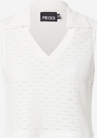 Tops en tricot PIECES en blanc : devant