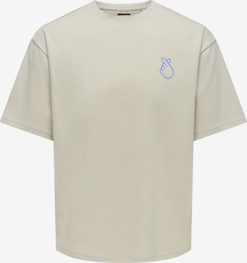T-Shirt ONLY en beige : devant