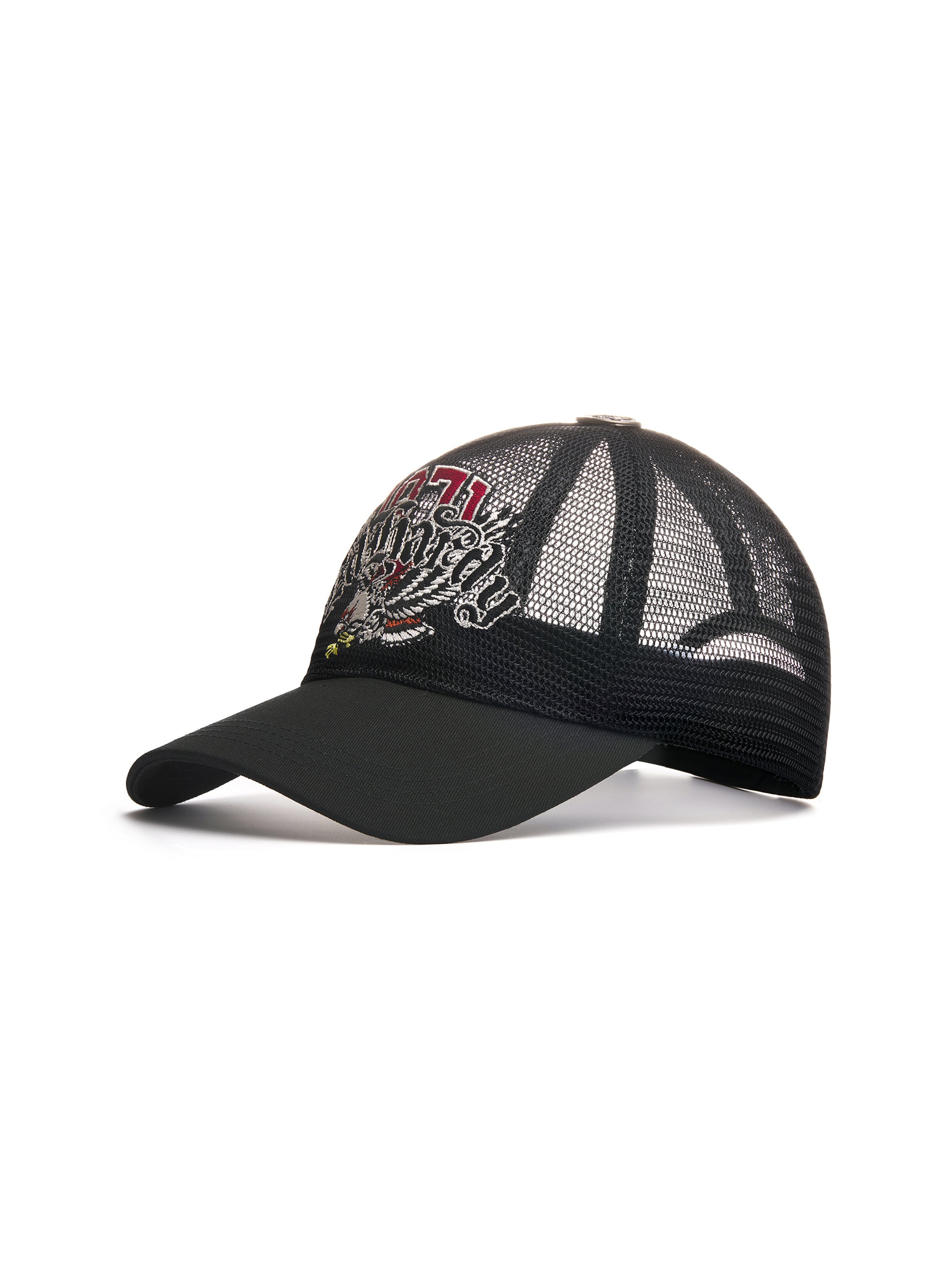 Ed Hardy Cap '1971 Soaring Eagle' in Schwarz: Vorderseite