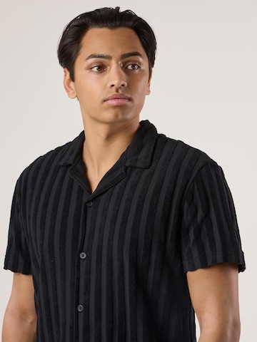 Fit confort Chemise 'Resort' Denim Factory en noir