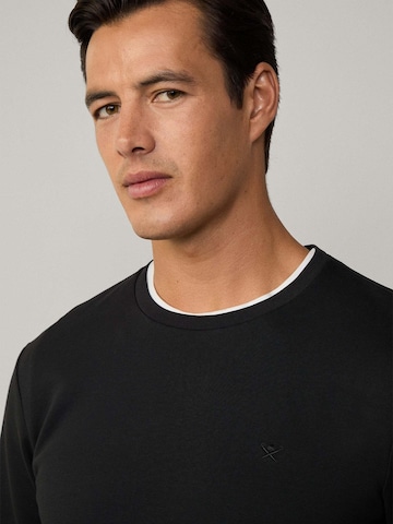 Hackett London Shirt 'DOUBLE KNIT CREW' in Schwarz