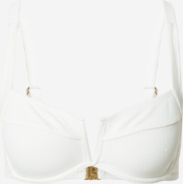 Ema Louise x ABOUT YOU - Balconet Top de bikini 'Jana' en blanco: frente