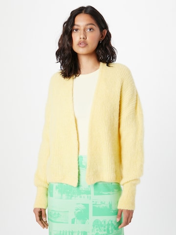 AMERICAN VINTAGE Knit cardigan 'EAST' in Yellow: front