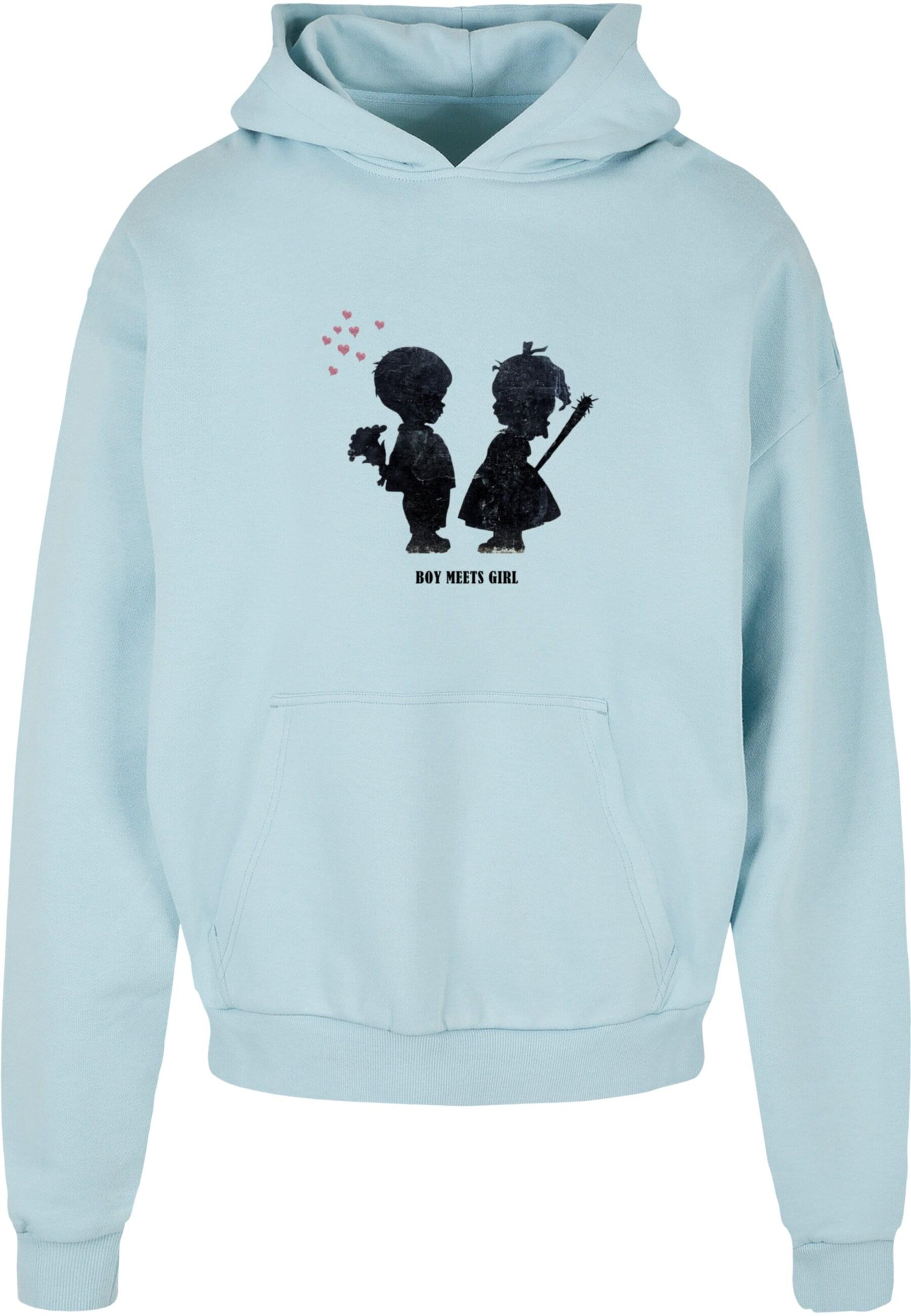Merchcode Sweatshirt 'Banksy - Boy Meets Girl' in Blue: front