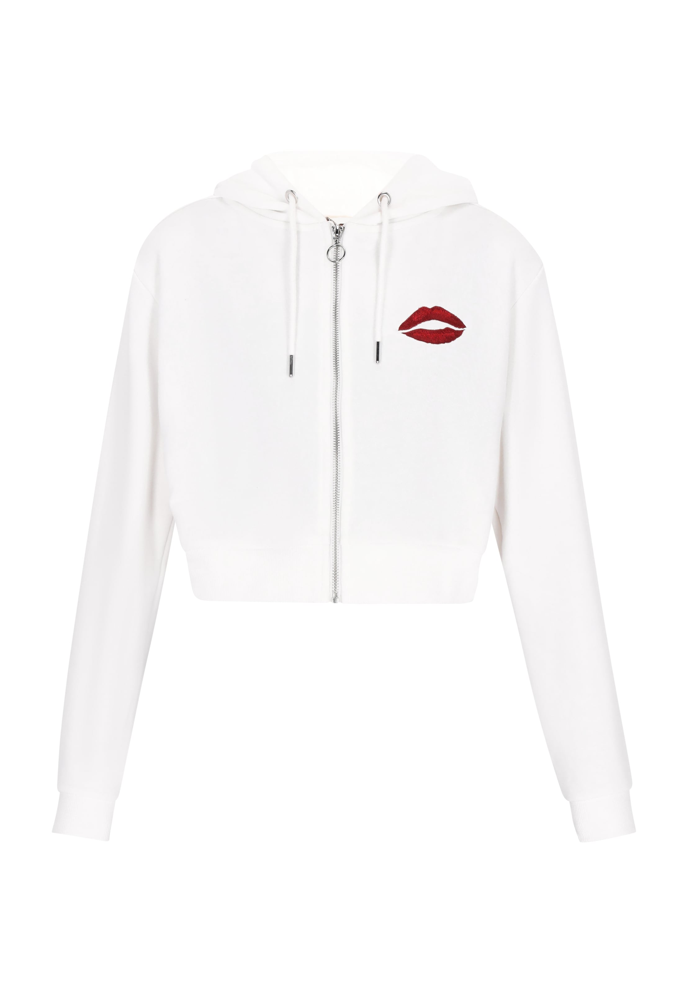 myMo ROCKS Collegetakki 'Comfy' värissä valkoinen: etupuoli