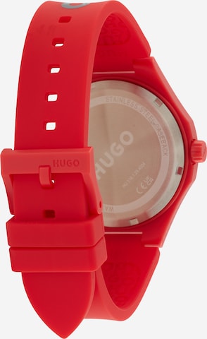 HUGO Red Analoog horloge '#LIT FOR HIM' in Rood