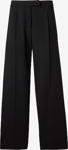 Wide leg Pantaloni cu dungă 'HERO' de la Calvin Klein pe negru: față