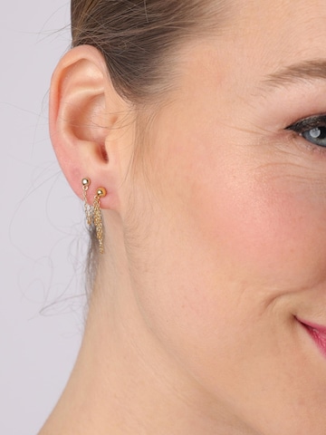 Boucles d'oreilles Lucardi en or : devant