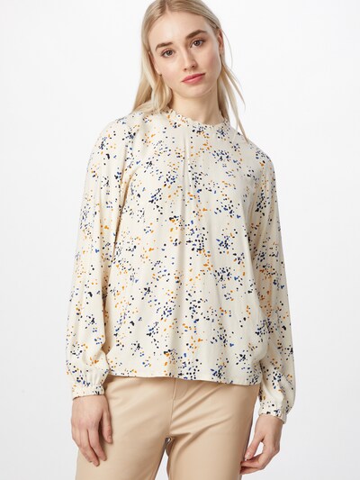 TOM TAILOR DENIM Bluse in creme / nachtblau, Modelansicht