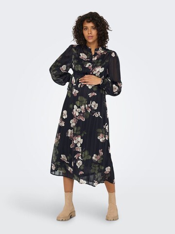 Only Maternity Shirt Dress 'Mama' in Black: front