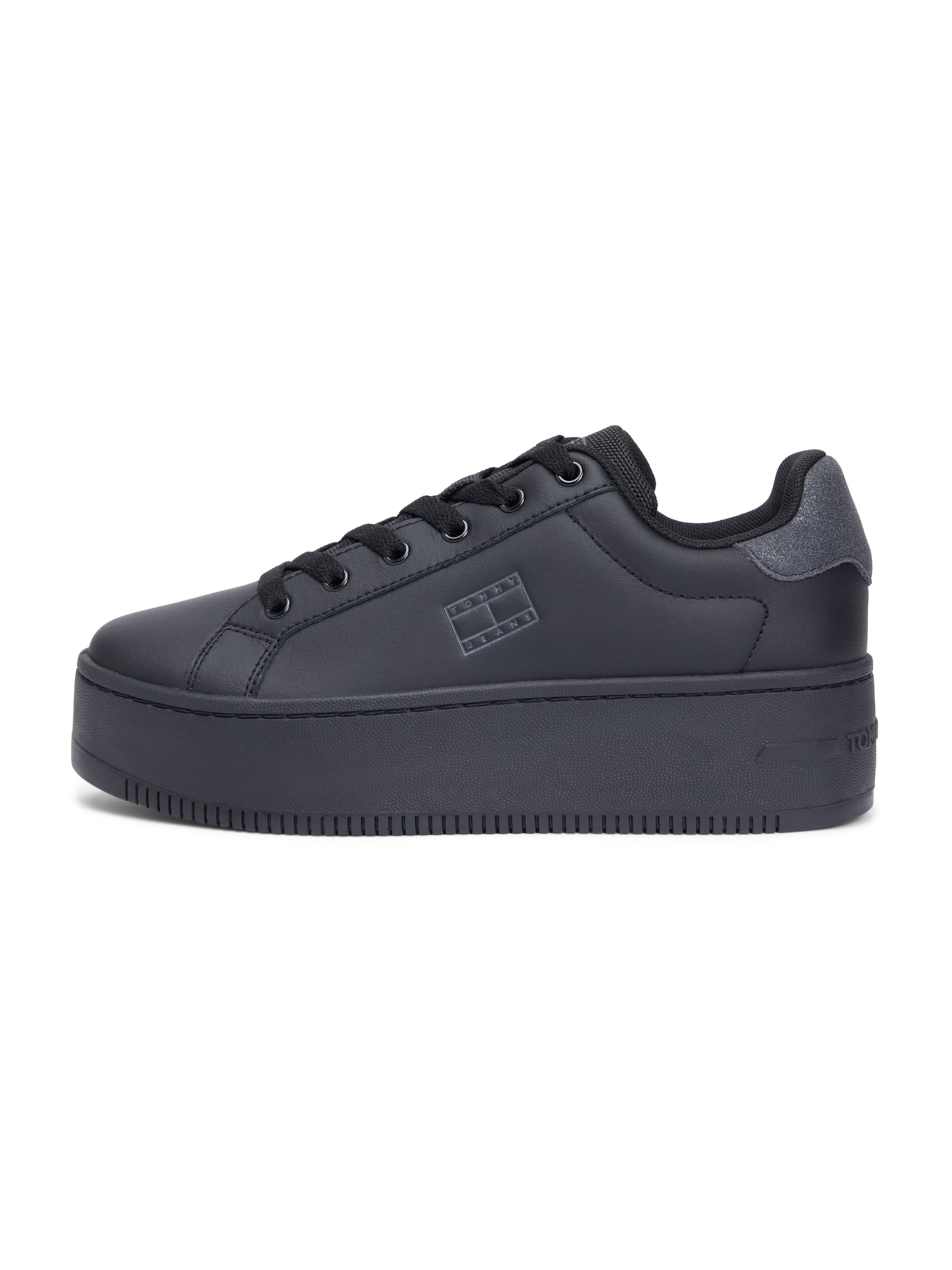 Sneaker low 'ESS' de la Tommy Jeans pe negru: față