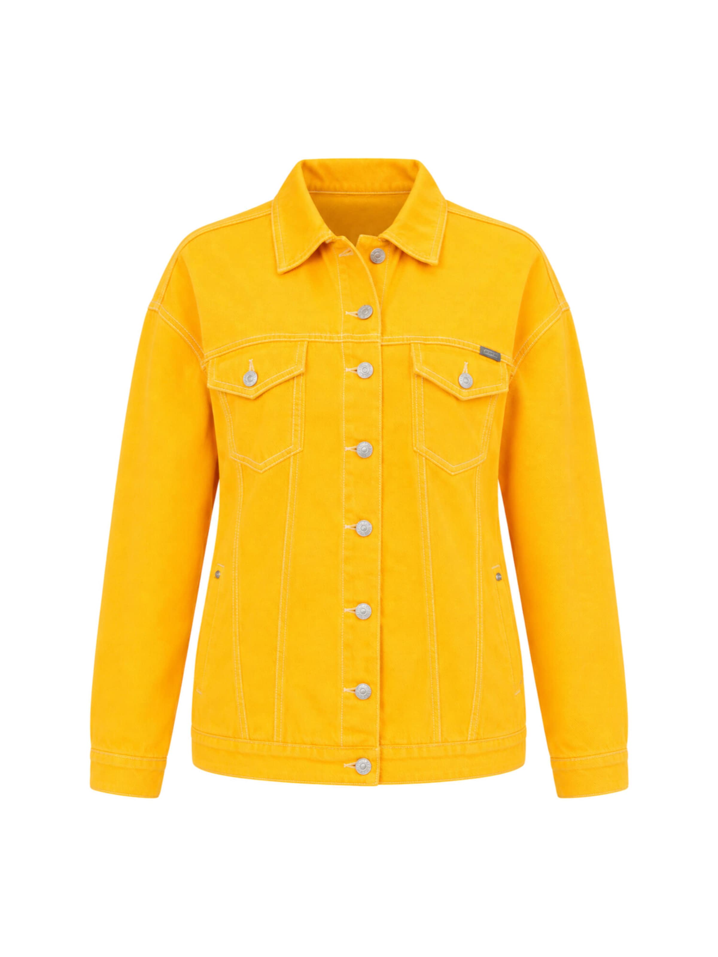 CIPO & BAXX Jeansjacke, lockerer Schnitt für lässige Alltagsoutfits in Gelb: Vorderseite