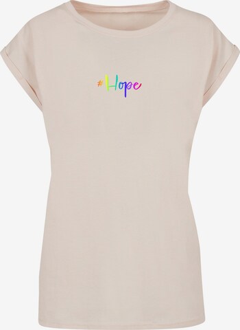 Merchcode Shirt 'Hope Rainbow' in White: front