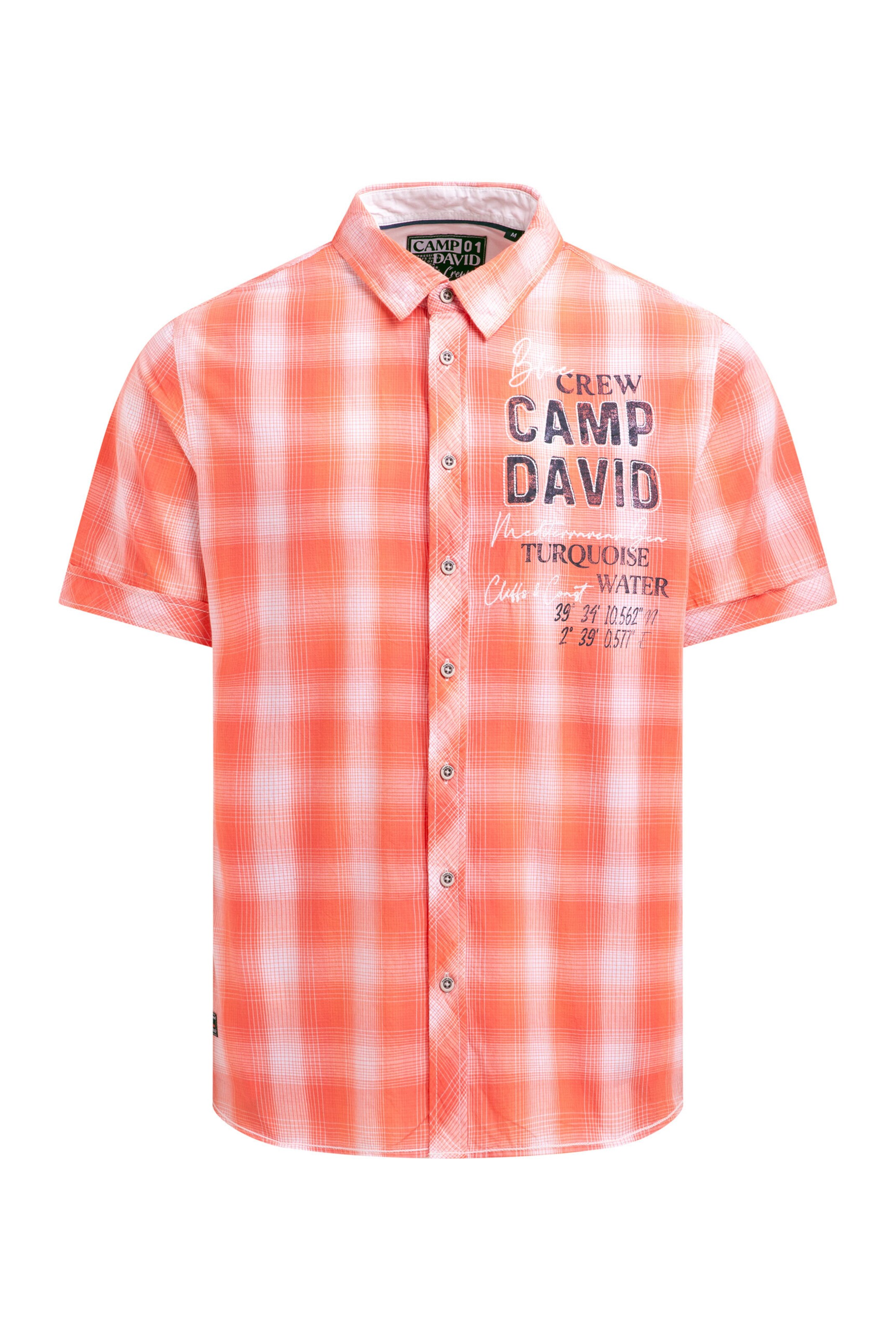 CAMP DAVID Regular fit Button Up Shirt in Orange: front