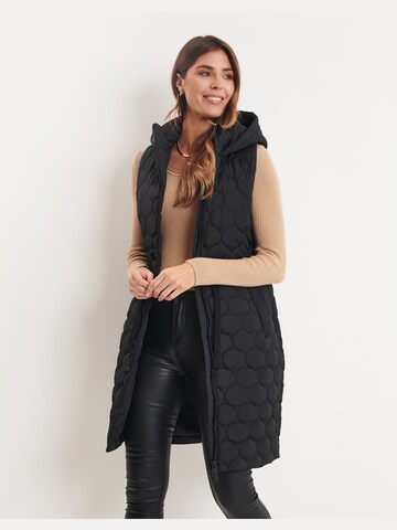 Threadbare Vest 'Crush' in Black: front