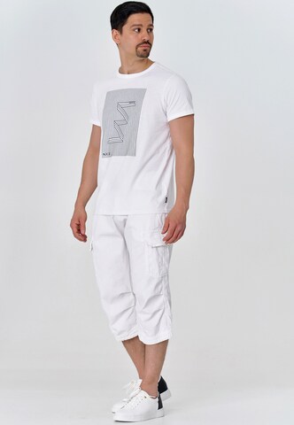 INDICODE JEANS Regular Cargobroek 'Nicolas' in Wit