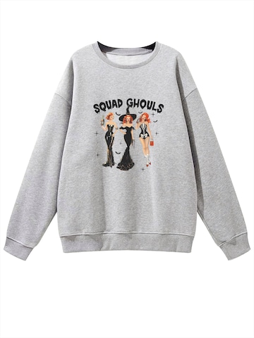 GORHEY Sweater 'Women's Casual Printed Sweatshirts, Long Sleeve Loose Pullover Top' in Grey