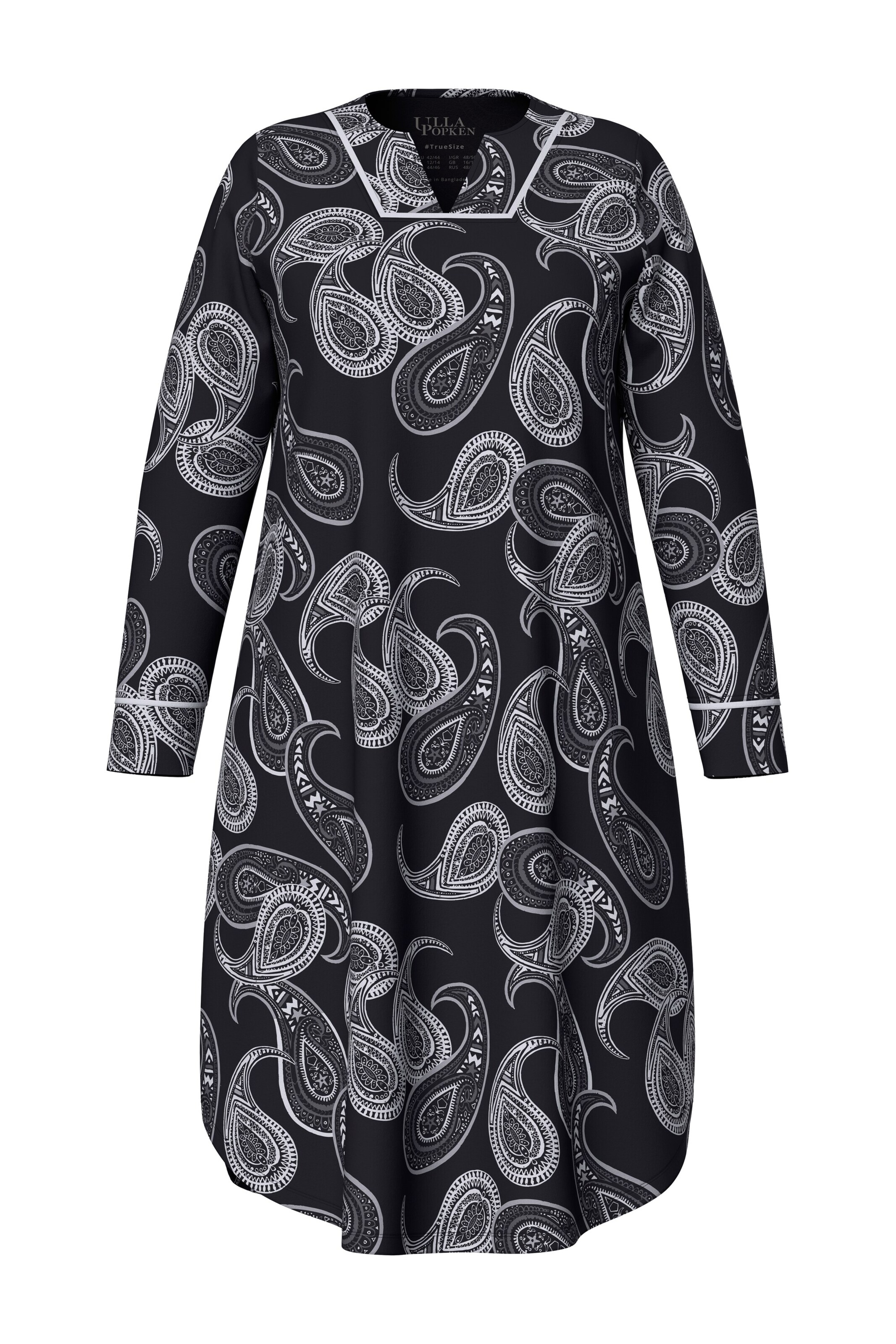 Ulla Popken Nachthemd in Zwart: voorkant