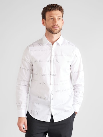 ARMANI EXCHANGE Klasický střih Košile – bílá: přední strana