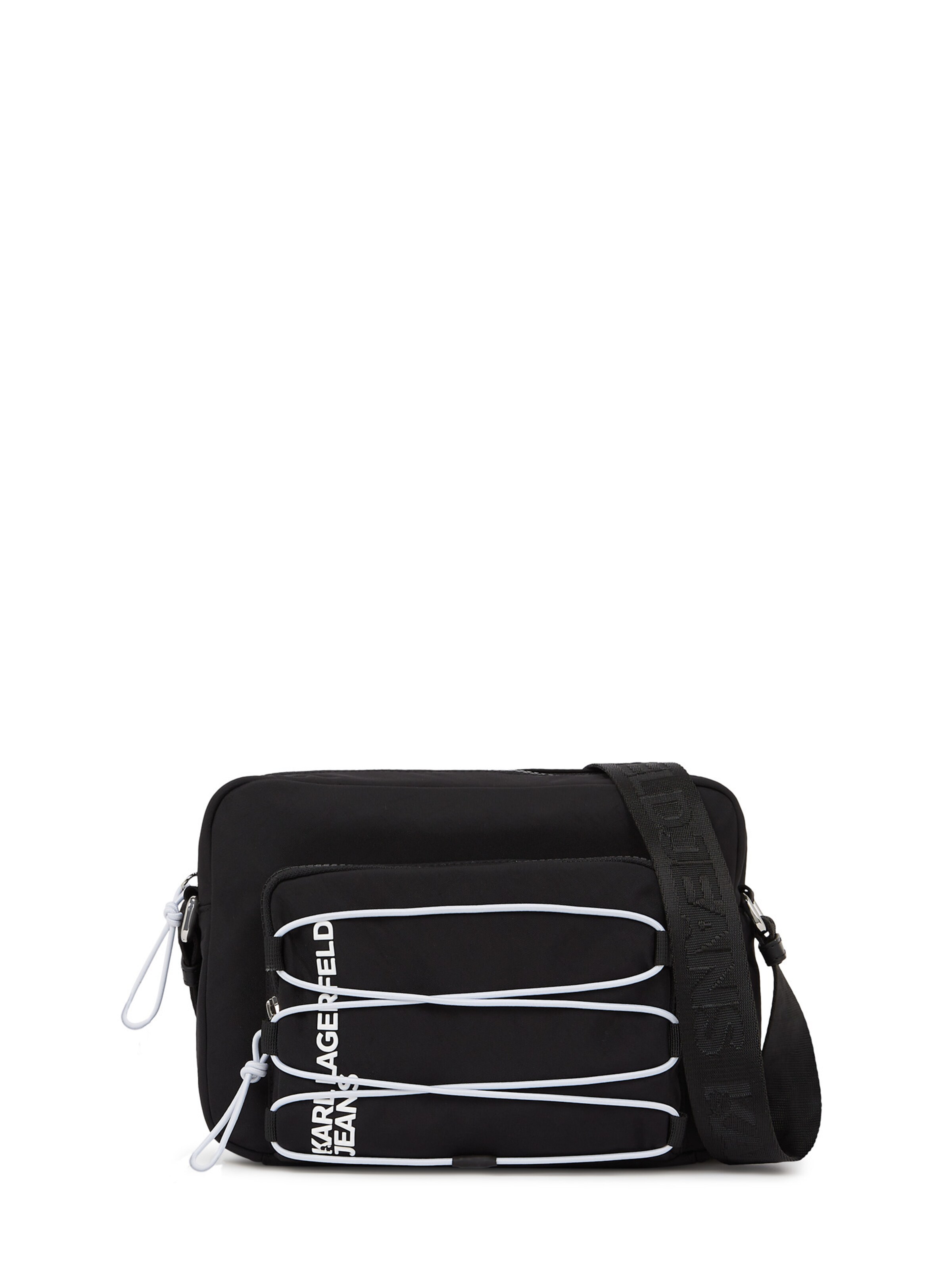 KARL LAGERFELD JEANS Axelremsväska i svart: framsida