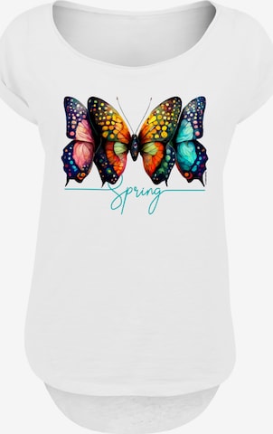 T-shirt 'Schmetterling Illusion' F4NT4STIC en blanc : devant