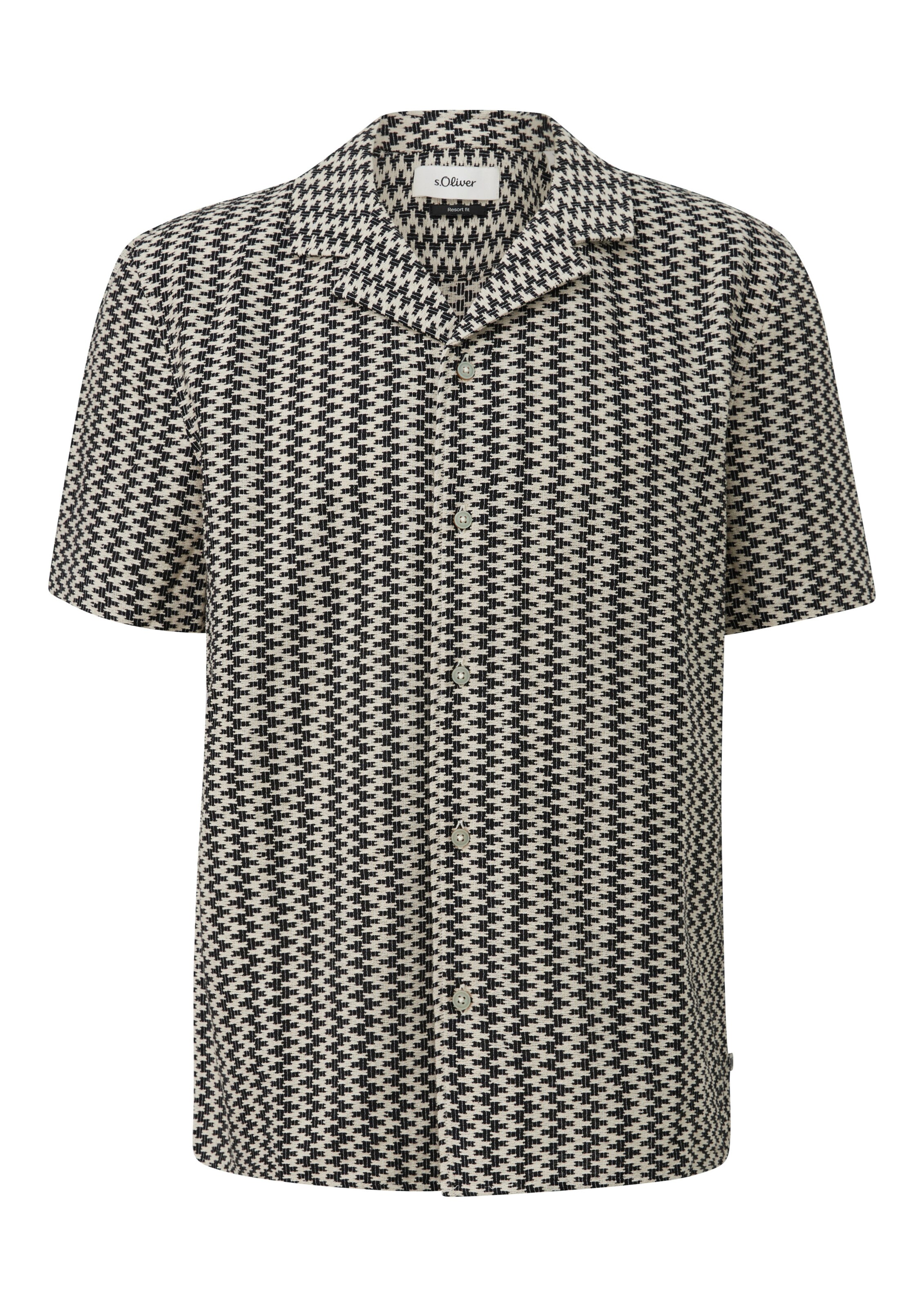 s.Oliver Regular fit Button Up Shirt in Black: front