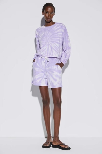 No Matter What Sweatshirt in lavendel / weiß, Produktansicht