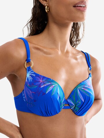 TRIUMPH Balconette Bügel-Bikini-Top ' Red Label Summer Tropics ' in Blau