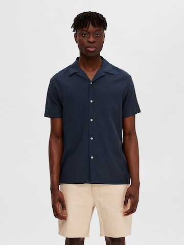 SELECTED HOMME Comfort fit Button Up Shirt 'REGAIR' in Blue: front