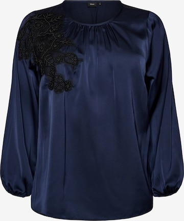 Camicia da donna di Zizzi in blu: frontale