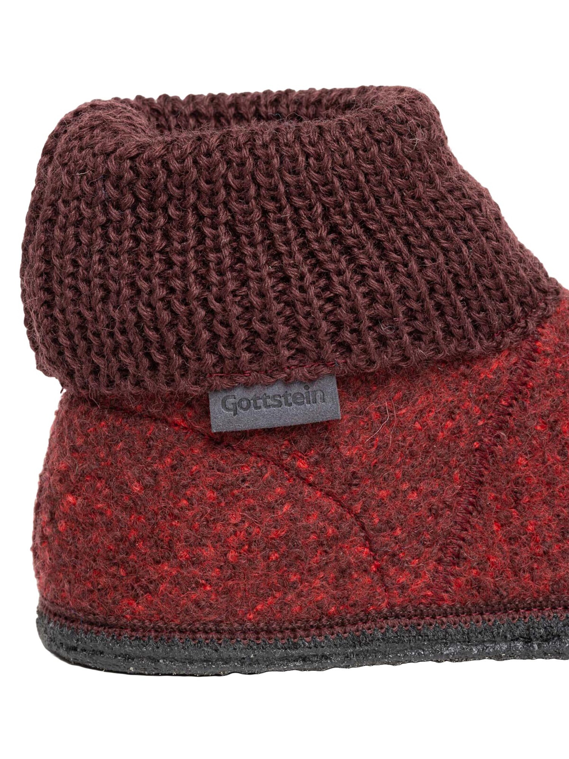 Gottstein Slippers 'Wool Venture High' in Red