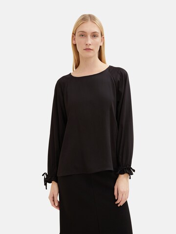 TOM TAILOR Blouse in Zwart: voorkant