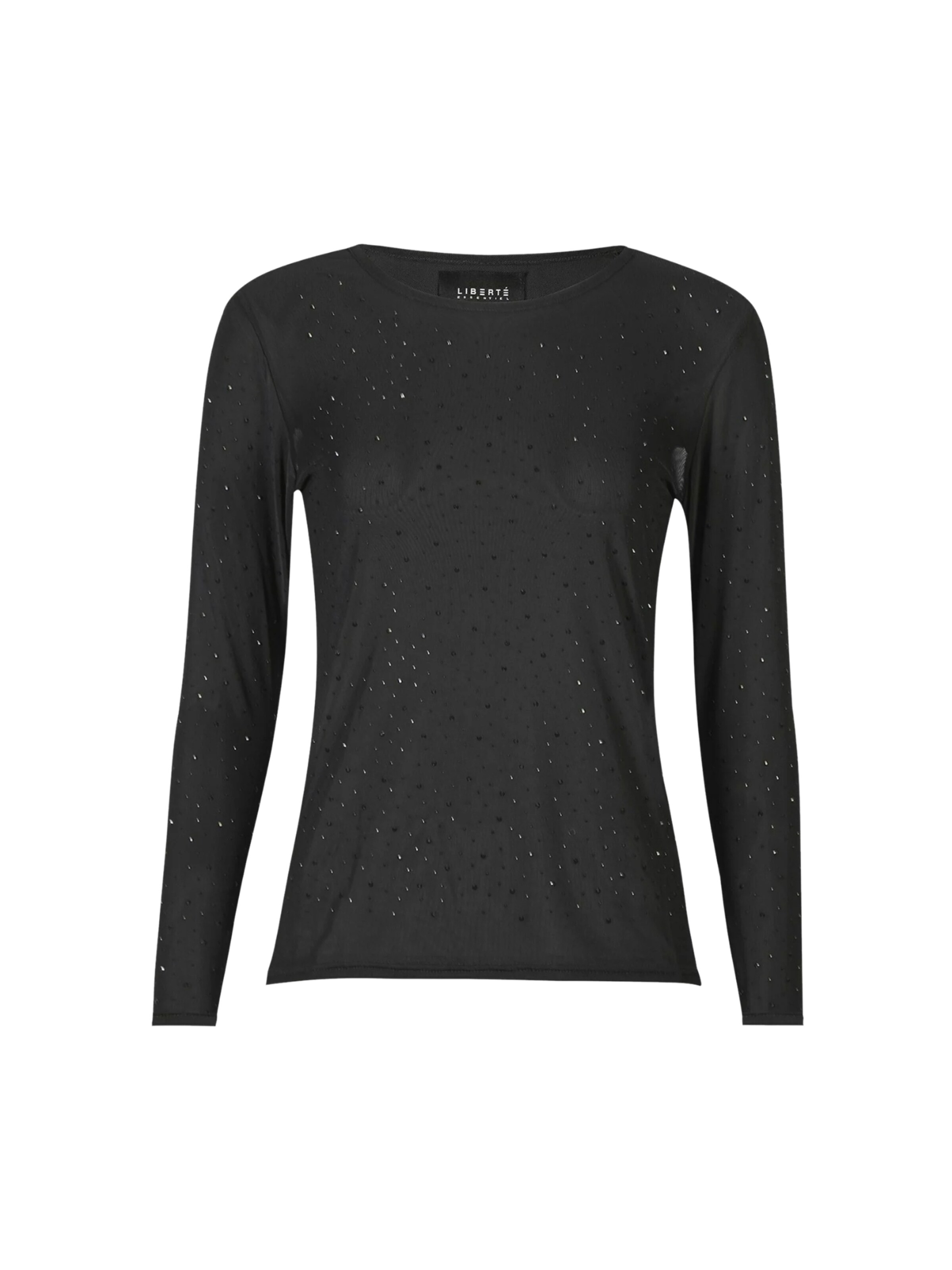 Liberte Essentiel Top ' MESH ' in Black: front
