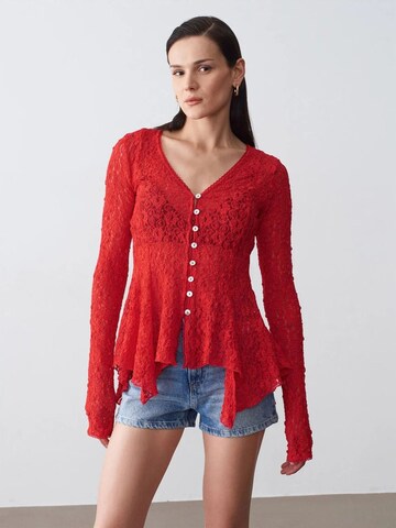 Dilvin Knit cardigan in Red
