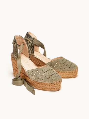 Alhamas Sandal 'Alpargata Cuña 8 cm' in Green