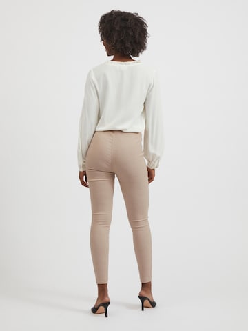 VILA Skinny Leggingsit 'Laura Lou' värissä beige