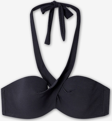 juoda Gisela Bandeau Bikinio viršutinė dalis: priekis
