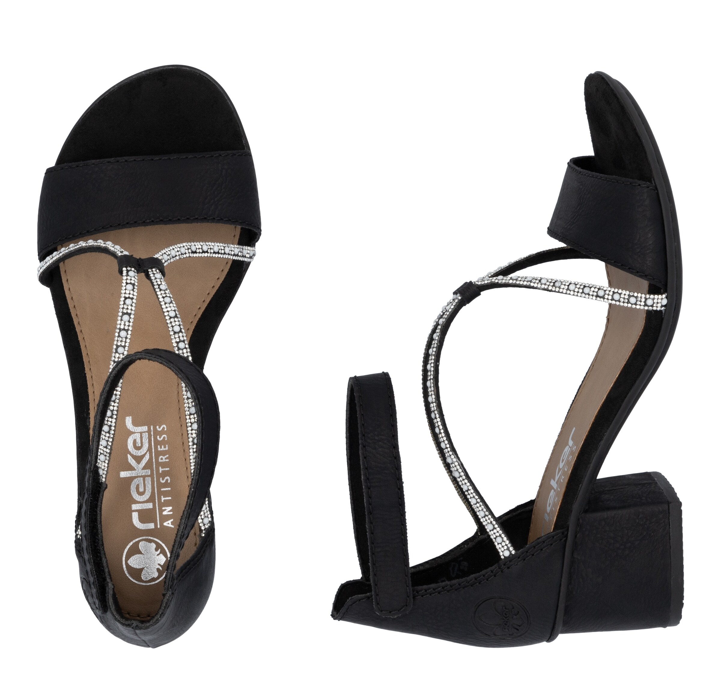 Sandales à lanières Rieker en noir