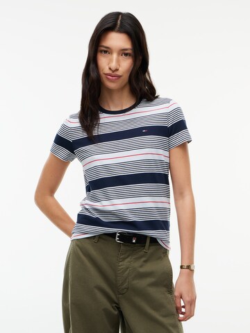 Tricou 'ESS' de la Tommy Jeans pe albastru: față