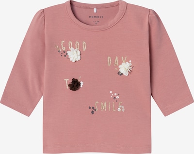 NAME IT Camiseta 'BLOOM' en oro / rosé / borgoña / blanco, Vista del producto