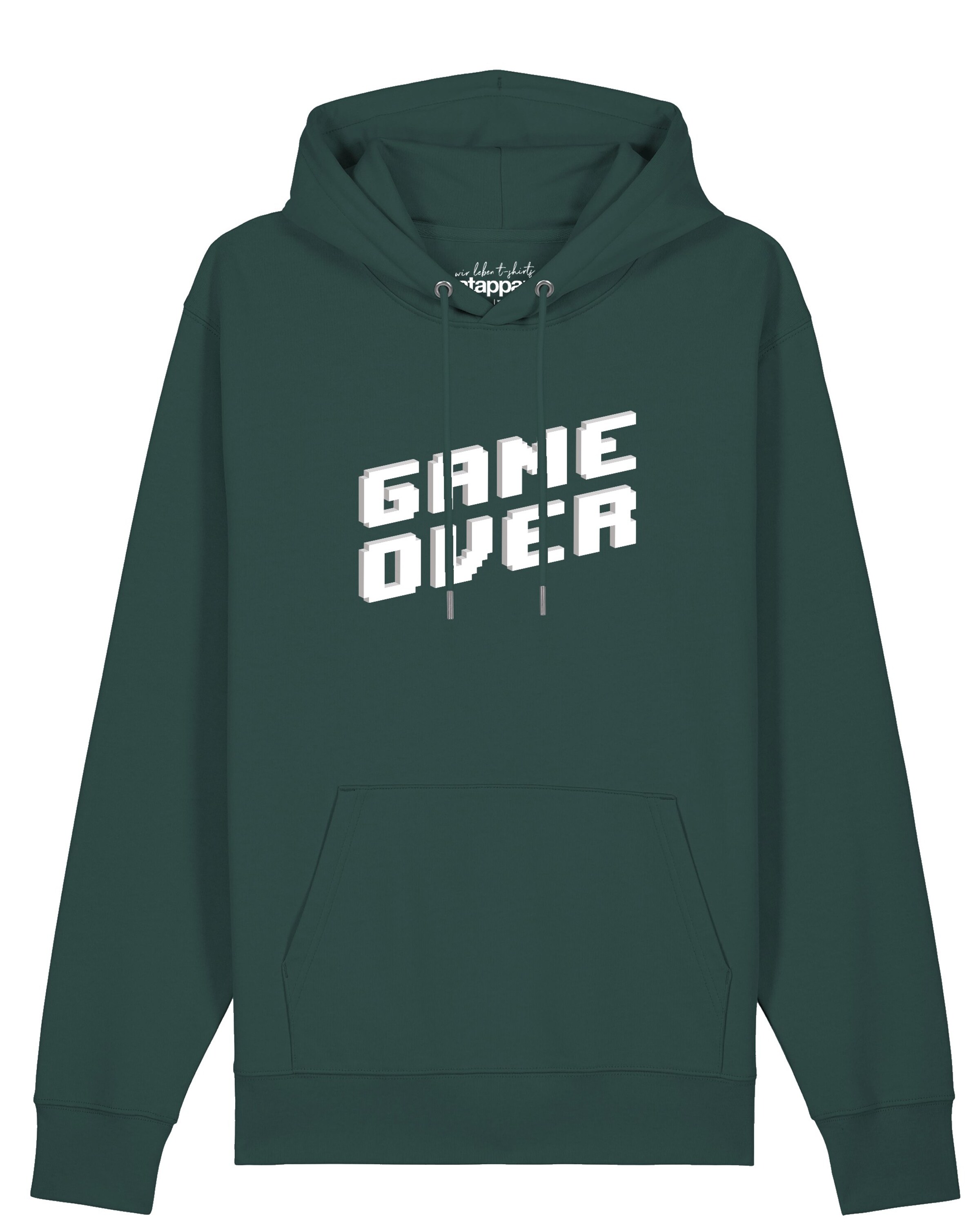 Felpa 'Game Over' di Watapparel in verde: frontale