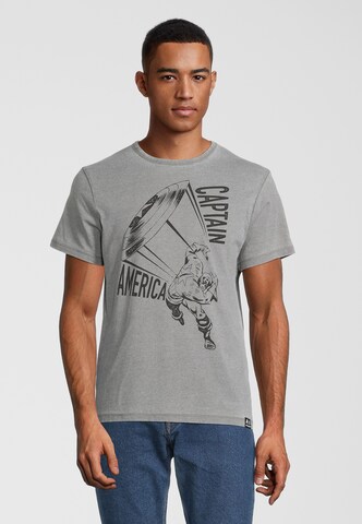 Recovered T-Shirt 'Marvel Captain America Shield' in Grau: Vorderseite
