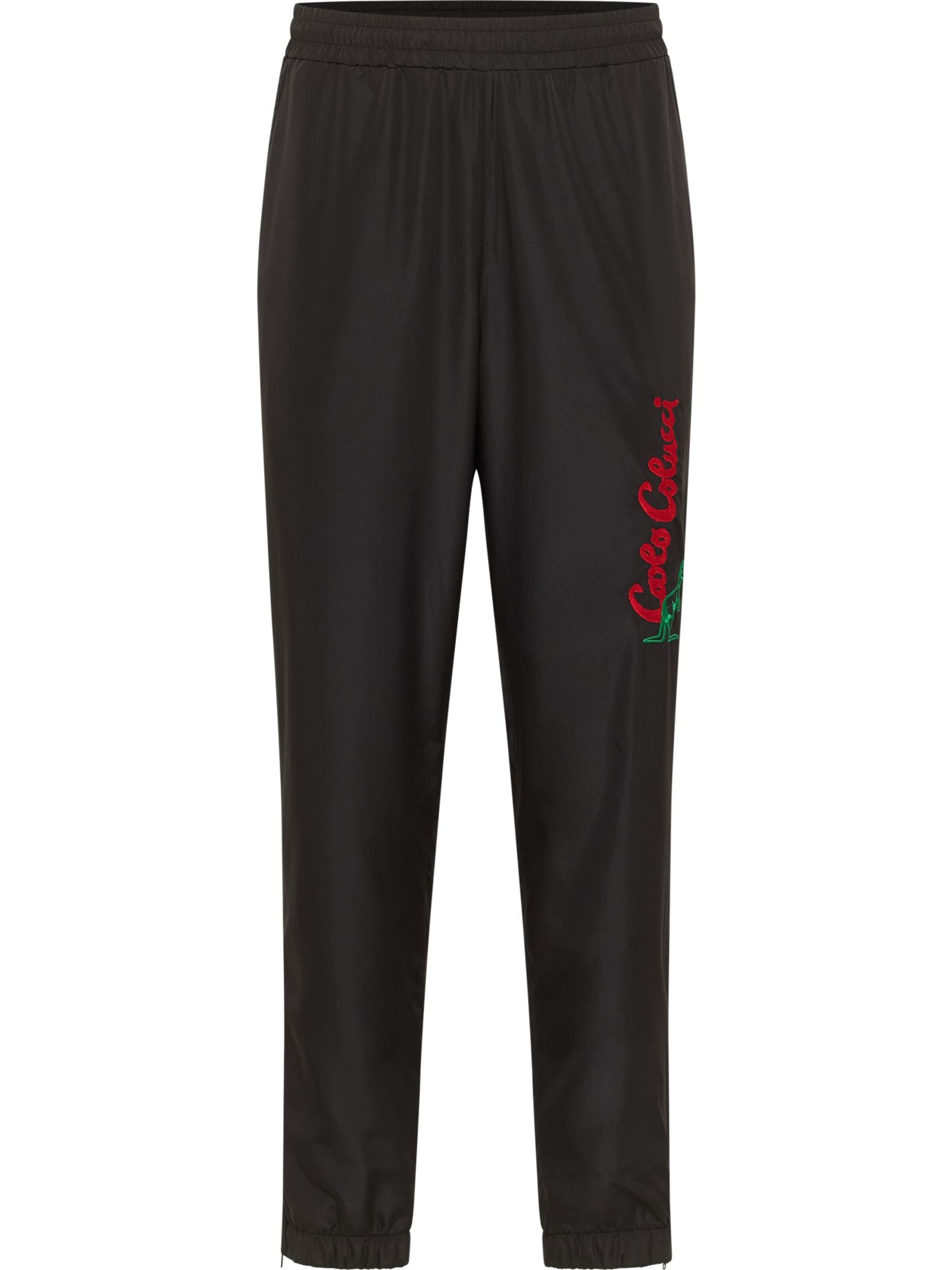 Carlo Colucci Pantalon 'Fabbroni' en vert / rouge / noir, Vue avec produit