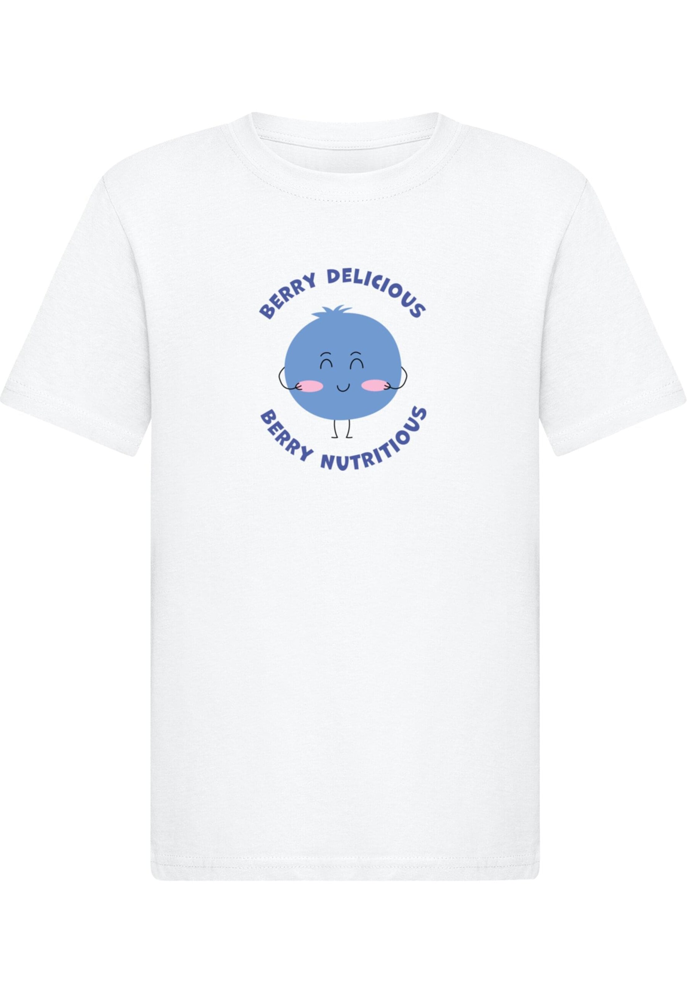 Merchcode Shirt 'Berry Delicious' in Wit: voorkant