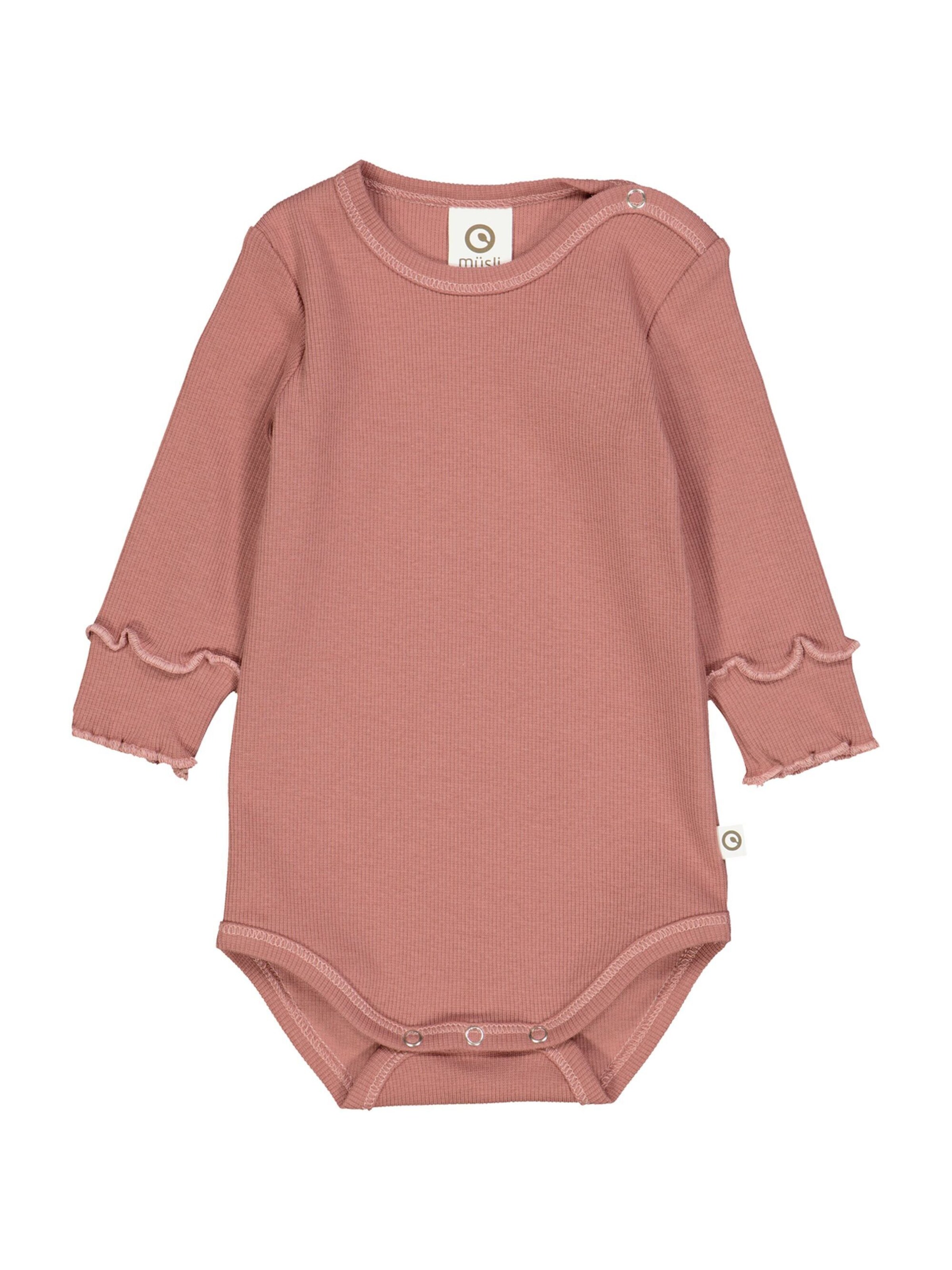 Tutina / body per bambino di Müsli by GREEN COTTON in rosa: frontale