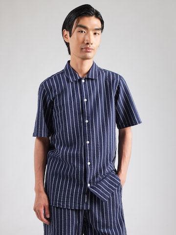 Casual Friday Regular fit Риза 'CFKAI' в синьо: отпред