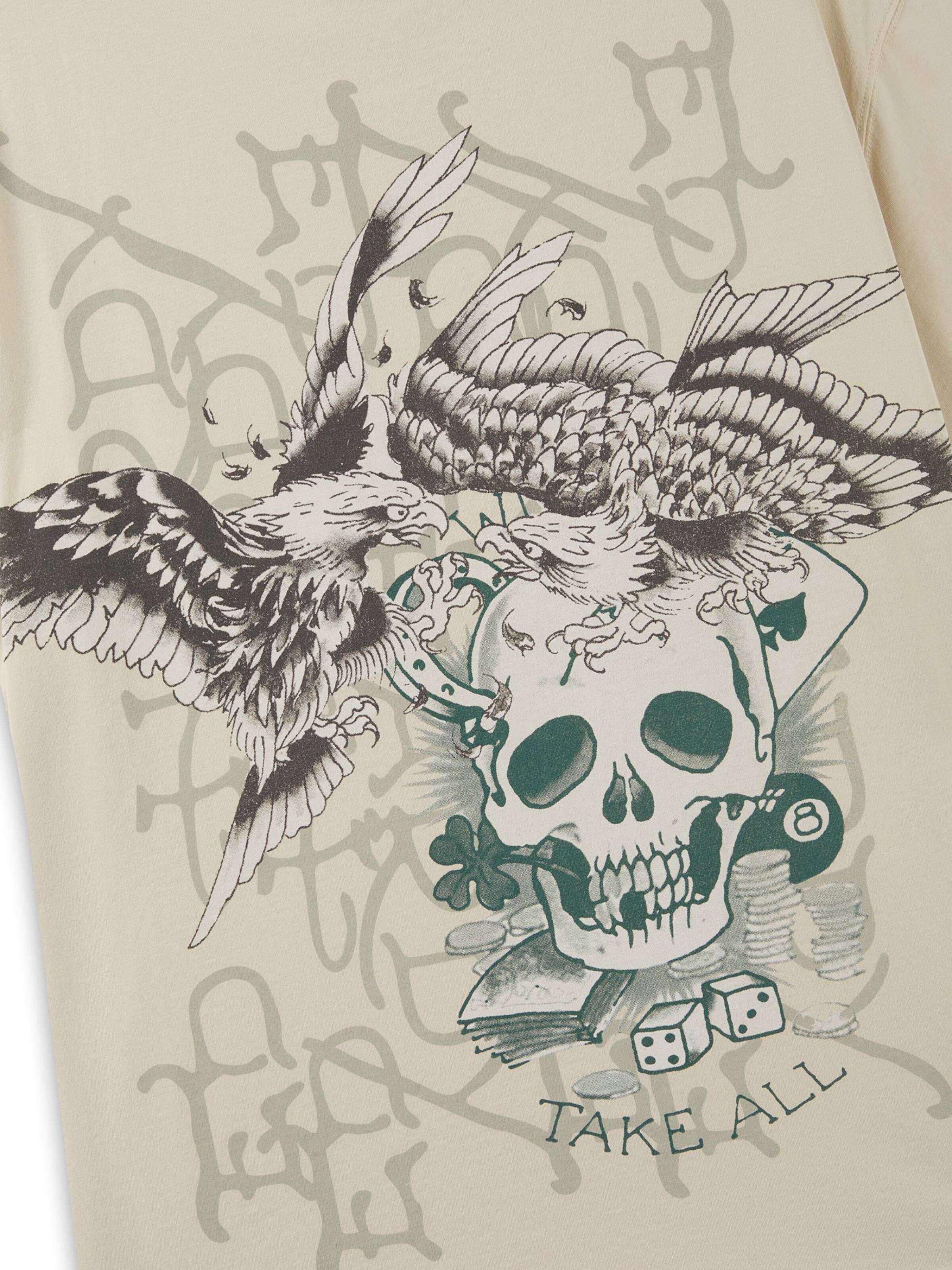 Ed Hardy Футболка в Бежевый: сверху